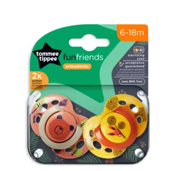 tommee-tippee-soothers-fun-6-18m-orange-yellow
