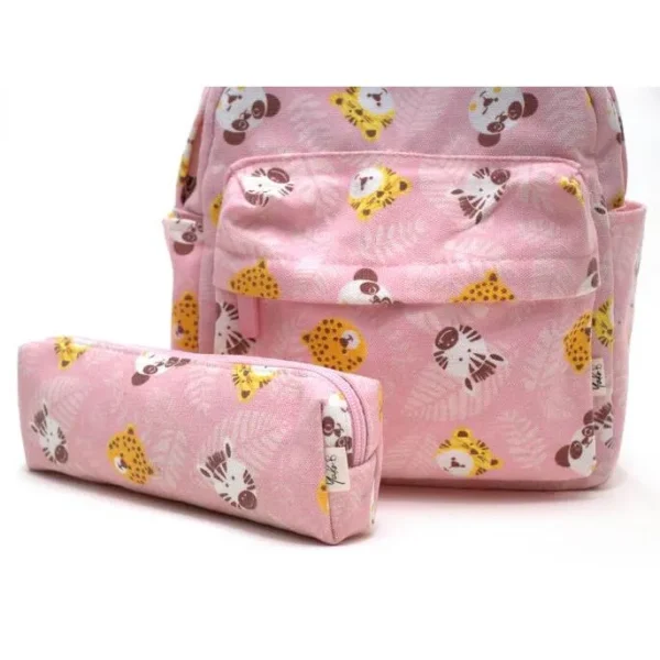 yoko-b-backpack-pencil-case-pink-jungle-carnival