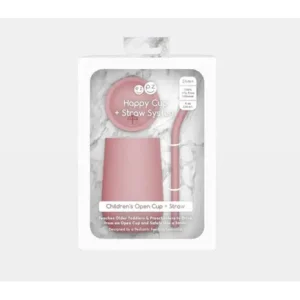 Ezpz Εκπαιδευτικό ποτήρι 24+ μηνών HappyCup με καλαμάκι - Blush