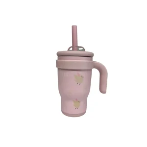 ABO Ανοξείδωτο Μπουκάλι-Θερμός 350ml με Χερούλι & Καλαμάκι – MAKE A WISH LITTLE BIRD