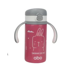 ABO Παγούρι θερμός 280 ml με χερούλι και καλαμάκι abottle SOMEBUNNY LOVES YOU