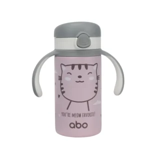 ABO Παγούρι θερμός 280 ml με χερούλι και καλαμάκι abottle YOU’RE MEOW FAVORITE